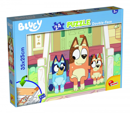 Jucarii copii 2-3 ani - Puzzle de colorat - Bluey & Mr Monkey Jocks (24 piese)
