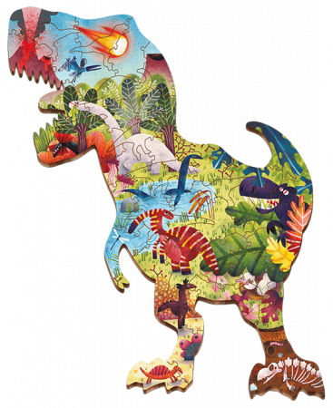 Puzzle de lemn - Dinozaurii, Ludattica, + 4 ani, 48 piese [2]