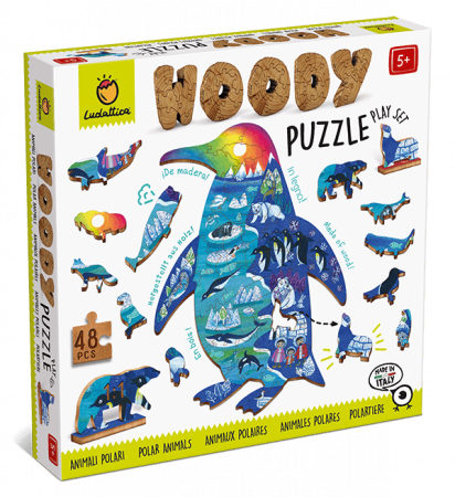 Jucarii gradinita si scoala - Puzzle de lemn - Polul Nord, Ludattica, +5 ani, 48 piese