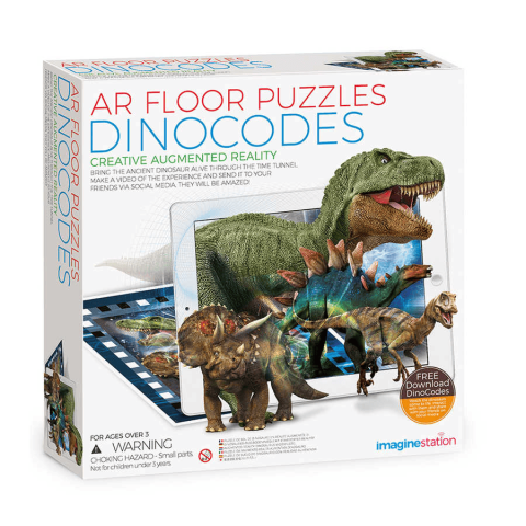 Jucarii si jocuri copii - Puzzle de podea cu realitate augmentata AR - Dinozauri
