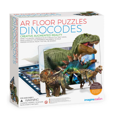 Jucarii si jocuri copii - Puzzle de podea cu realitate augmentata AR - Dinozauri