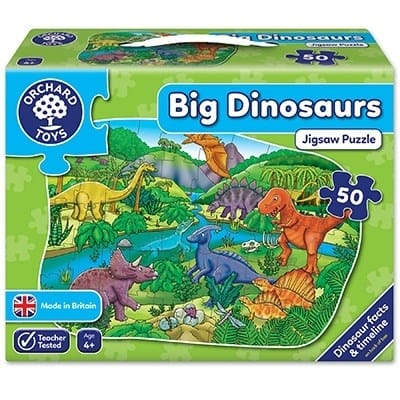Dinozauri - Puzzle de podea Dinozauri (50 piese) BIG DINOSAURS, Orchard Toys, 4-5 ani +