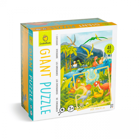 Dinozauri - Puzzle de podea - Dinozauri new 2023, Ludattica, +3 Ani, 48 piese