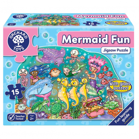 Puzzle - Puzzle de podea Distractia Sirenelor MERMAID FUN PUZZLE, Orchard Toys, 2-3 ani +
