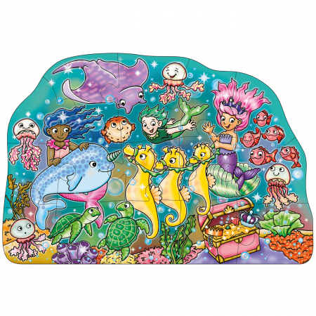 Puzzle de podea Distractia Sirenelor MERMAID FUN PUZZLE, Orchard Toys, 2-3 ani + [2]
