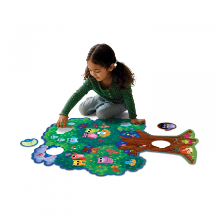 Jucarii si jocuri copii - Puzzle de podea în formă de copac, cu bufnițe Hoot Owl Hoot, 50 piese, Peaceable Kingdom, +3 ani