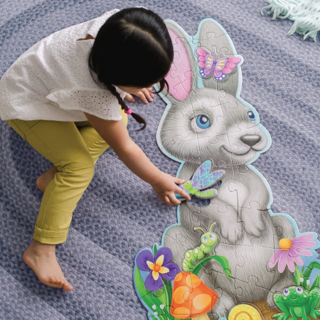 Puzzle - Puzzle de podea în formă de iepuraș-Bunny, Peaceable Kingdom, +3 ani