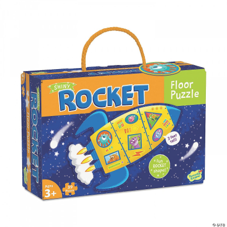 Jucarii si jocuri copii - Puzzle de podea in forma de racheta, Peaceable Kingdom, +3 ani