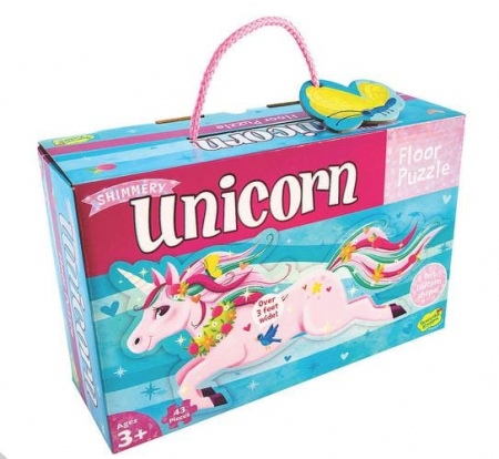 Jucarii si jocuri copii - Puzzle de podea în formă de unicorn, 44 piese, Peaceable Kingdom, +3 ani