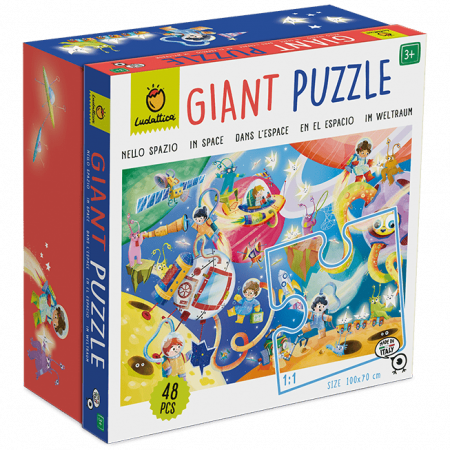 Jucarii copii 4-5 ani - Puzzle de podea - Spatiul, Ludattica, + 3 ani, 48 piese