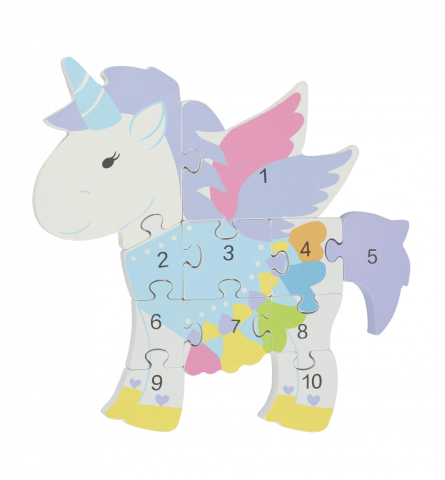 Jucarii copii 1-2 ani - Puzzle din lemn unicorn, Orange Tree Toys