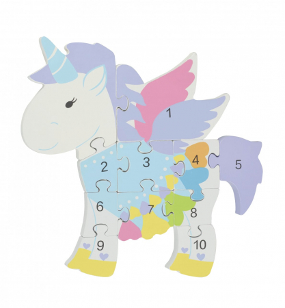 Puzzle - Puzzle din lemn unicorn, Orange Tree Toys