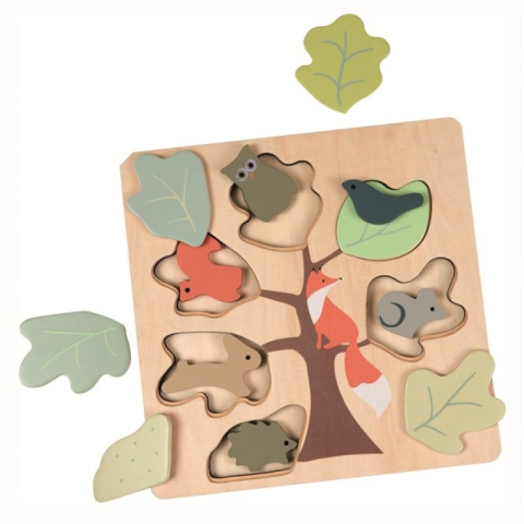 Puzzle din lemn vulpita, Egmont toys, + 18 luni [2]
