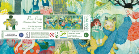 Puzzle Djeco 350 pcs, Petrecere la rau, 6-7 ani + [2]