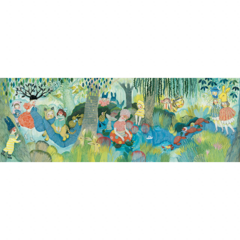 Puzzle Djeco 350 pcs, Petrecere la rau, 6-7 ani + [1]