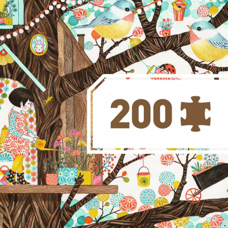 Produse - Puzzle Djeco Casuta din copac, 200 piese, 6-7 ani +