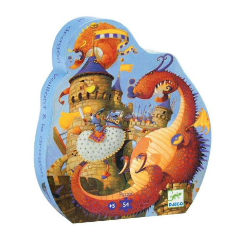 Halloween - Puzzle Djeco Cavalerul si Dragonul, 6-7 ani +