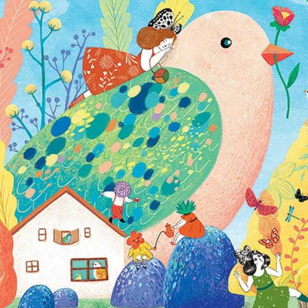 Puzzle Djeco Miss Birdy 350 piese, 6-7 ani + [1]