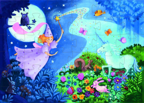 Puzzle Djeco Zana si unicornul, 2-3 ani + [1]