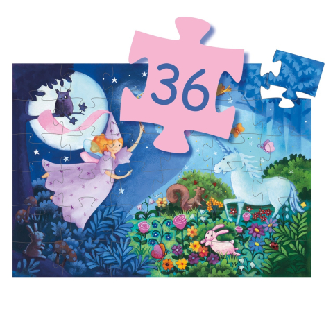 Puzzle Djeco Zana si unicornul, 2-3 ani + [3]