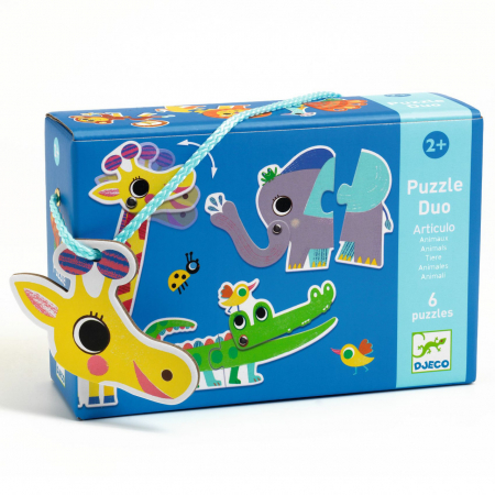 Jucarii copii 2-3 ani - Puzzle duo Articulo Animo, Djeco, 2 ani+