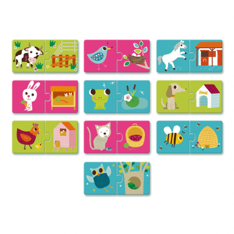 Puzzle duo Djeco Habitat, 1-2 ani + [3]