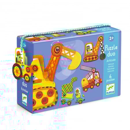 Puzzle duo mobil vehicule, Djeco, 1-2 ani + [2]