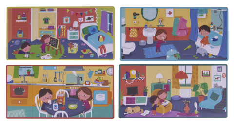 Puzzle educativ - Camerele Casei 16 piese XL, + 2 ani, Apli Kids [7]