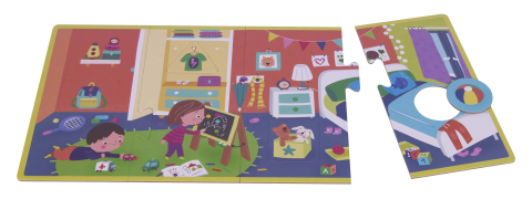 Puzzle educativ - Camerele Casei 16 piese XL, + 2 ani, Apli Kids [6]