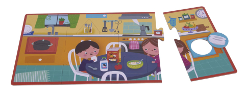 Puzzle educativ - Camerele Casei 16 piese XL, + 2 ani, Apli Kids [3]