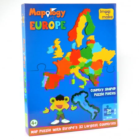 Puzzle - Puzzle Educativ din Spuma EVA - Harta Europei, Imagimake, 4 ani+
