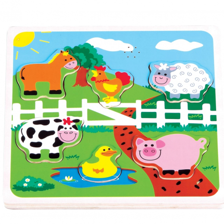 Produse - Puzzle ferma cu sunete, New Classic Toys, 2-3 ani +