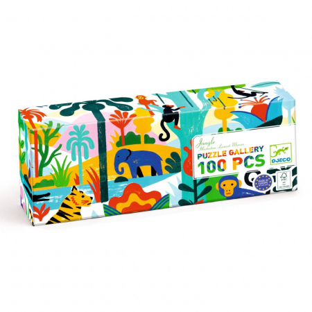 Vârsta - Puzzle galerie 100 piese Jungla, Djeco, + 5 ani