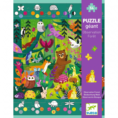 Vârsta - Puzzle gigant Djeco, Aventuri in padure, + 5 ani