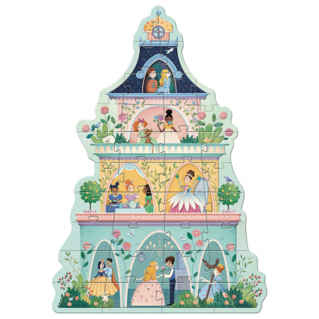 Puzzle gigant Djeco, Castelul printeselor, 4-5 ani + [1]