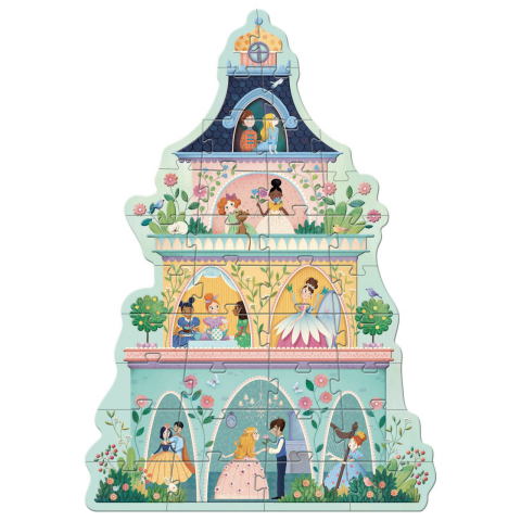 Puzzle gigant Djeco, Castelul printeselor, 4-5 ani + [1]