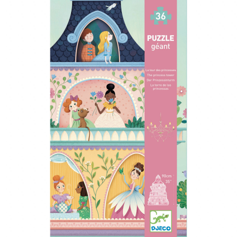 Jucarii copii 4-5 ani - Puzzle gigant Djeco, Castelul printeselor, 4-5 ani +