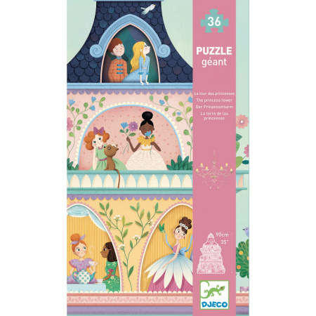 Jucarii copii 4-5 ani - Puzzle gigant Djeco, Castelul printeselor, 4-5 ani +