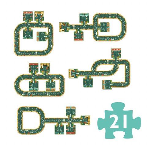 Puzzle gigant Djeco Drumuri, 2-3 ani + [2]