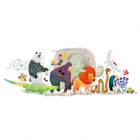 Puzzle gigant Djeco Parada animalelor, 2-3 ani + [2]