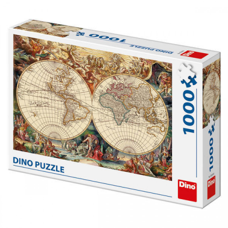 Jucarii copii 12+ ani - Puzzle - Harta istorica (1000 piese), Dino, 12 ani +