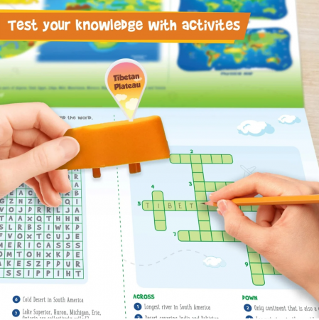 Puzzle Harta lumii cu Forme de relief, +5 ani [5]