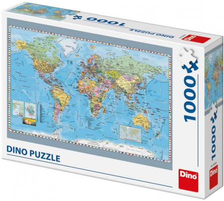 Puzzle - Puzzle - Harta politica a lumii (1000 piese), Dino, 10-11 ani +