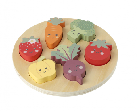 Jucarii copii 1-2 ani - Puzzle legume si fructe, Orange Tree Toys