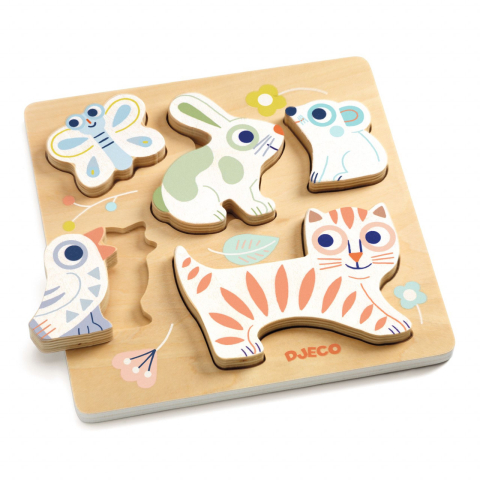 Puzzle lemn BabyAnimali, Djeco, 1 an+ [2]