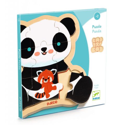 Jucarii copii 1-2 ani - Puzzle lemn Ursuletul Panda, Djeco
