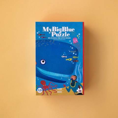Puzzle Londji, Balena albastra in ocean, 2-3 ani + [3]
