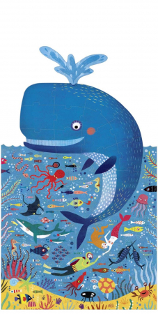 Jucarii si jocuri copii - Puzzle Londji, Balena albastra in ocean, 2-3 ani +