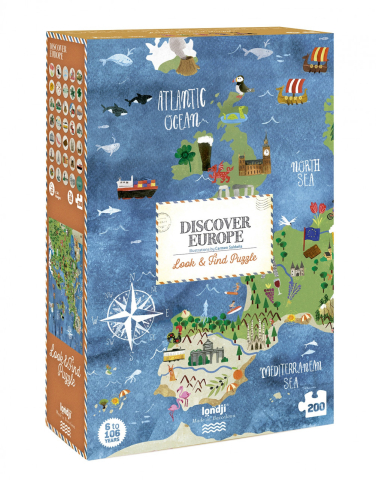Jucarii si jocuri copii - Puzzle Londji, Descopera Europa, 6-7 ani +