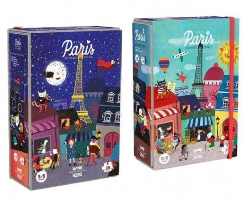 Vârsta - Puzzle Londji, Noapte si zi la Paris, 4-5 ani +